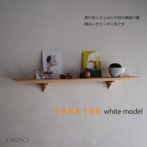 画像: 飾り棚  壁掛け【TANA100ホワイトモデル】木製のウォールシェルフ