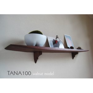 画像: 壁掛け棚【TANA100ウォールナットモデル】木製の壁掛け飾り棚